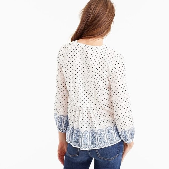 J.Crew Popover Top in Polkadot Paisley - Picture 5 of 5